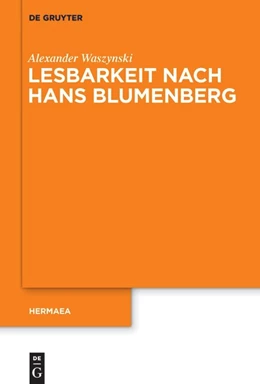 Abbildung von Waszynski | Lesbarkeit nach Hans Blumenberg | 1. Auflage | 2020 | beck-shop.de