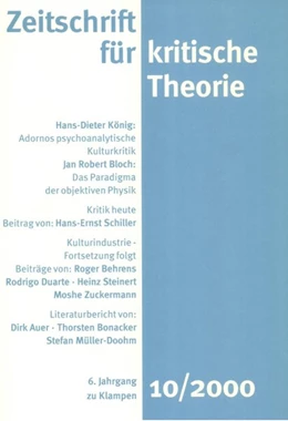 Abbildung von Schweppenhäuser / Bock | Zeitschrift für kritische Theorie / Zeitschrift für kritische Theorie, Heft 10 | 1. Auflage | 2020 | beck-shop.de