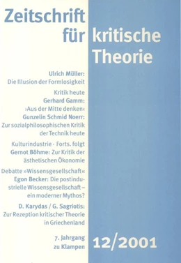 Abbildung von Schweppenhäuser / Bock | Zeitschrift für kritische Theorie / Zeitschrift für kritische Theorie, Heft 12 | 1. Auflage | 2020 | beck-shop.de