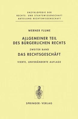 Abbildung von Flume | Allgemeiner Teil des Bürgerlichen Rechts | 4. Auflage | 2013 | beck-shop.de