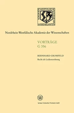 Abbildung von Großfeld | Recht als Leidensordnung | 1. Auflage | 2013 | beck-shop.de