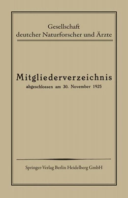 Abbildung von Gesellschaft Deutscher Naturforscher Und Ärzte | Mitgliederverzeichnis | 1. Auflage | 2019 | beck-shop.de