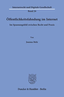 Abbildung von Melz | Öffentlichkeitsfahndung im Internet. | 1. Auflage | 2021 | beck-shop.de