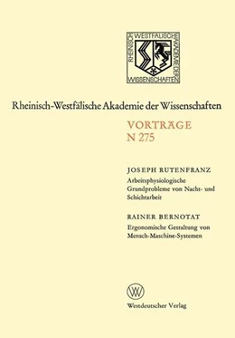 Abbildung von Rutenfranz | Arbeitsphysiologische Grundprobleme von Nacht- und Schichtarbeit. Ergonomische Gestaltung von Mensch-Maschine-Systemen | 1. Auflage | 2013 | beck-shop.de