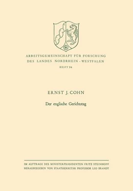 Abbildung von Cohn | Der englische Gerichtstag | 1. Auflage | 2013 | beck-shop.de
