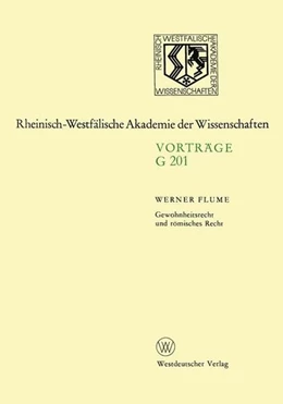 Abbildung von Flume | Gewohnheitsrecht und römisches Recht | 1. Auflage | 2013 | beck-shop.de