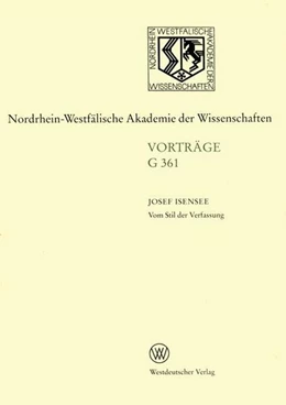 Abbildung von Isensee | Vom Stil der Verfassung | 1. Auflage | 2013 | beck-shop.de