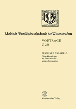 Abbildung von Großfeld | Einige Grundfragen des Internationalen Unternehmensrechts | 1. Auflage | 2013 | beck-shop.de