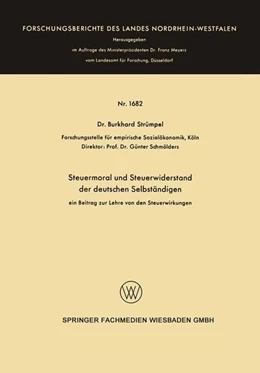 Abbildung von Strümpel | Steuermoral und Steuerwiderstand der deutschen Selbständigen | 1. Auflage | 2013 | beck-shop.de