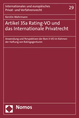 Abbildung von Mehrmann | Artikel 35a Rating-VO und das Internationale Privatrecht | 1. Auflage | 2021 | 29 | beck-shop.de