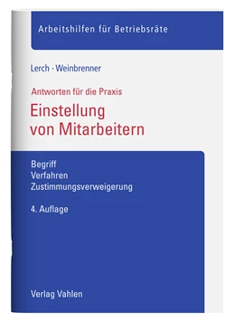 Abbildung von Lerch / Weinbrenner | Einstellung von Mitarbeitern | 4. Auflage | 2022 | beck-shop.de
