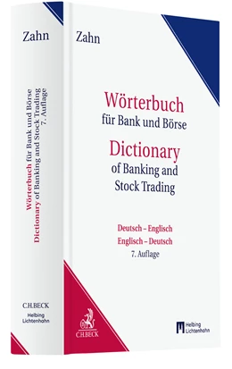Abbildung von Zahn | Wörterbuch für Bank und Börse = Dictionary of Banking and Stock Trading | 7. Auflage | 2024 | beck-shop.de