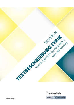 Abbildung von Fuchs | Sicher in Textbeschreibung Lyrik - Baden-Württemberg - Trainingsheft. Prüfungsvorbereitung Realschule Klasse 9 und 10 | 1. Auflage | 2022 | beck-shop.de