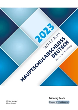Abbildung von Metzger | Sicher zum Hauptschulabschluss Deutsch Baden-Württemberg 2023 und 2024 | 1. Auflage | 2022 | beck-shop.de