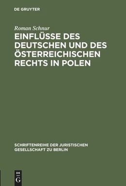Abbildung von Schnur | Einflüsse des deutschen und des österreichischen Rechts in Polen | 1. Auflage | 1985 | 95 | beck-shop.de