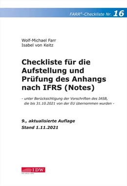 Abbildung von Farr / Keitz | Farr, Checkliste 16 (Anhang n. IFRS), 9. A. | 9. Auflage | 2022 | beck-shop.de