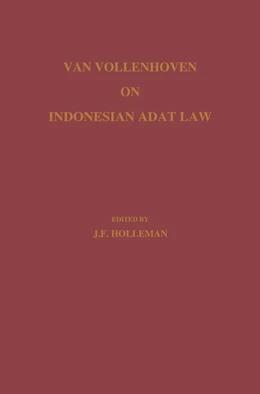 Abbildung von Vollenhoven / Holleman | Van Vollenhoven on Indonesian Adat Law | 1. Auflage | 2013 | beck-shop.de