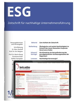 Abbildung von ESG • Zeitschrift für nachhaltige Unternehmensführung | 1. Auflage | 2024 | beck-shop.de
