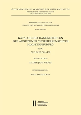 Abbildung von Katalog der Handschriften des Augustiner Chorherrenstiftes Klosterneuburg | 1. Auflage | 2020 | 2,41 | beck-shop.de