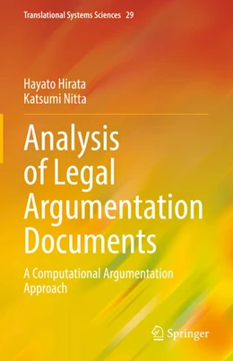 Abbildung von Hirata / Nitta | Analysis of Legal Argumentation Documents | 1. Auflage | 2022 | beck-shop.de
