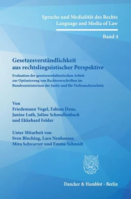 Abbildung von Vogel / Deus | Gesetzesverständlichkeit aus rechtslinguistischer Perspektive. | 1. Auflage | 2022 | 4 | beck-shop.de
