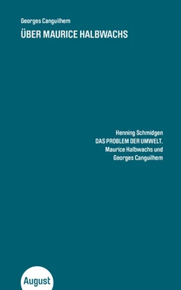 Abbildung von Canguilhem / Schmidgen | Über Maurice Halbwachs | 1. Auflage | 2022 | beck-shop.de