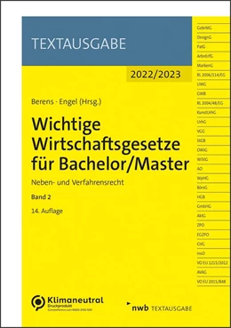 Abbildung von Berens / Engel | Wichtige Wirtschaftsgesetze für Bachelor/Master - Band 2 | 14. Auflage | 2022 | beck-shop.de