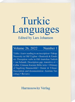 Abbildung von Johanson | Turkic Languages 26 (2022) 1 | 1. Auflage | 2022 | 26,1 | beck-shop.de