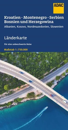 Abbildung von ADAC Länderkarte Kroatien, Montenegro, Serbien, Bosnien u. Herzegowina 1:750.000 | 12. Auflage | 2023 | beck-shop.de