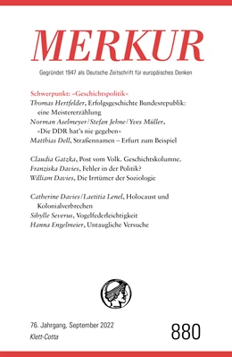Abbildung von Demand / Knörer | MERKUR Gegründet 1947 als Deutsche Zeitschrift für europäisches Denken - 9/2022 | 1. Auflage | 2022 | beck-shop.de