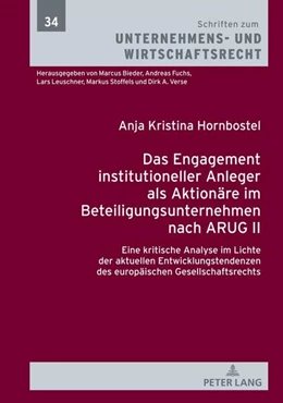 Abbildung von Hornbostel | Das Engagement institutioneller Anleger als Aktionäre im Beteiligungsunternehmen nach ARUG II | 1. Auflage | 2022 | beck-shop.de