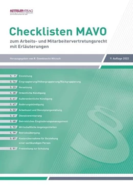 Abbildung von Oxenknecht-Witzsch | Checklisten MAVO 2022 | 9. Auflage | 2022 | beck-shop.de