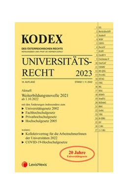 Abbildung von Doralt | KODEX Universitätsrecht 2023 | 16. Auflage | 2022 | beck-shop.de