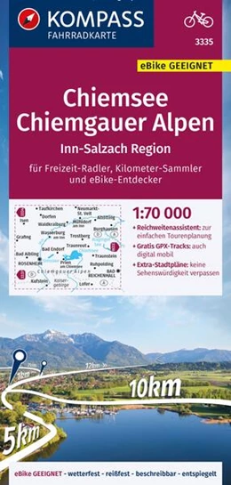 Abbildung von KOMPASS Fahrradkarte 3335 Chiemsee - Chiemgauer Alpen 1:70.000 | 1. Auflage | 2023 | beck-shop.de