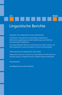 Abbildung von Grewendorf / Stechow | Linguistische Berichte Heft 272 | 1. Auflage | 2022 | 272 | beck-shop.de