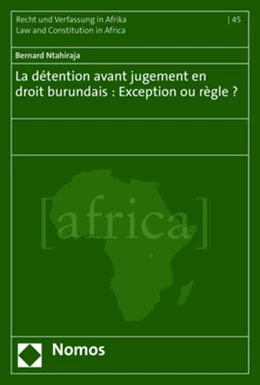 Abbildung von Ntahiraja | La détention avant jugement en droit burundais : Exception ou règle ? | 1. Auflage | 2023 | 45 | beck-shop.de