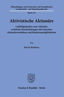 Abbildung von Brückner | Aktivistische Aktionäre. | 1. Auflage | 2023 | 214 | beck-shop.de