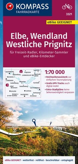 Abbildung von KOMPASS Fahrradkarte 3321 Elbe, Wendland, Westliche Prignitz 1:70.000 | 2. Auflage | 2023 | beck-shop.de