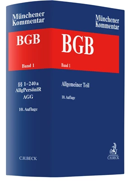 Abbildung von Münchener Kommentar zum Bürgerlichen Gesetzbuch: BGB, Band 1: Allgemeiner Teil §§ 1-240, AllgPersönlR, StiftRG, ProstG, AGG | 10. Auflage | 2025 | beck-shop.de