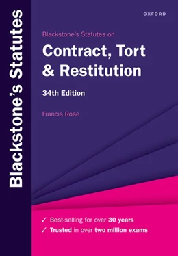 Abbildung von Rose | Blackstone's Statutes on Contract, Tort & Restitution | 34. Auflage | 2023 | beck-shop.de