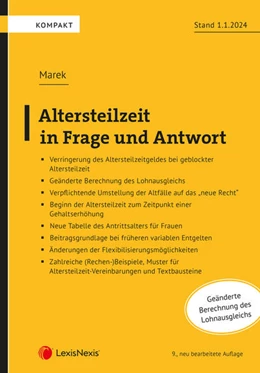 Abbildung von Marek | Altersteilzeit und erweiterte Altersteilzeit in Frage und Antwort | 9. Auflage | 2024 | beck-shop.de