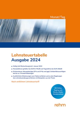 Abbildung von Lohnsteuertabelle Monat/Tag 2024 | 1. Auflage | 2024 | beck-shop.de