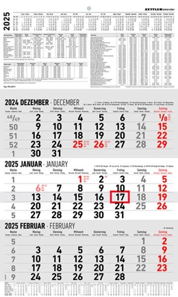 Abbildung von Zettler Kalender | 3-Monatskalender groß 2025 - Büro-Kalender 30x48,8 cm (geöffnet) - mit Datumsschieber - Zettler - 954-0011 | 1. Auflage | 2024 | beck-shop.de