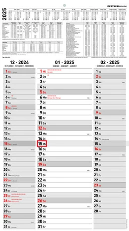 Abbildung von Zettler Kalender | 3-Monatskalender Streifenplaner 2025 - Büro-Kalender 33x58,8 cm (geöffnet) - mit Datumsschieber - Zettler - 955-0011 | 1. Auflage | 2024 | beck-shop.de