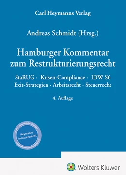 Abbildung von Schmidt (Hrsg.) | Hamburger Kommentar zum Restrukturierungsrecht | 4. Auflage | 2024 | beck-shop.de