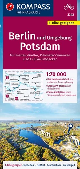 Abbildung von KOMPASS Fahrradkarte 3342 Berlin und Umgebung, Potsdam 1:70.000 | 2. Auflage | 2024 | beck-shop.de
