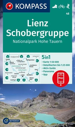 Abbildung von KOMPASS Wanderkarte 48 Lienz, Schobergruppe, Nationalpark Hohe Tauern 1:50.000 | 2. Auflage | 2024 | beck-shop.de