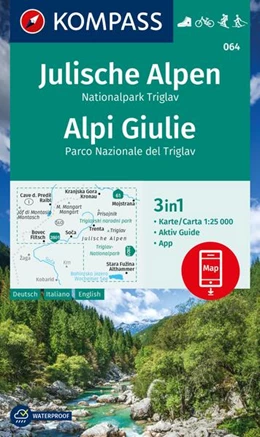 Abbildung von KOMPASS Wanderkarte 064 Julische Alpen, Nationalpark Triglav / Alpi Giulie 1:25.000 | 2. Auflage | 2024 | beck-shop.de