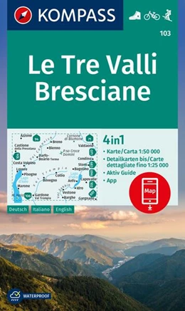 Abbildung von KOMPASS Wanderkarte 103 Le Tre Valli Bresciane 1:50.000 | 3. Auflage | 2024 | beck-shop.de