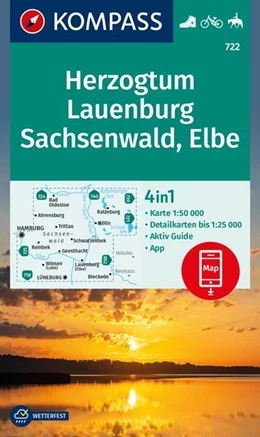 Abbildung von KOMPASS Wanderkarte 722 Herzogtum Lauenburg, Sachsenwald, Elbe 1:50.000 | 1. Auflage | 2024 | beck-shop.de